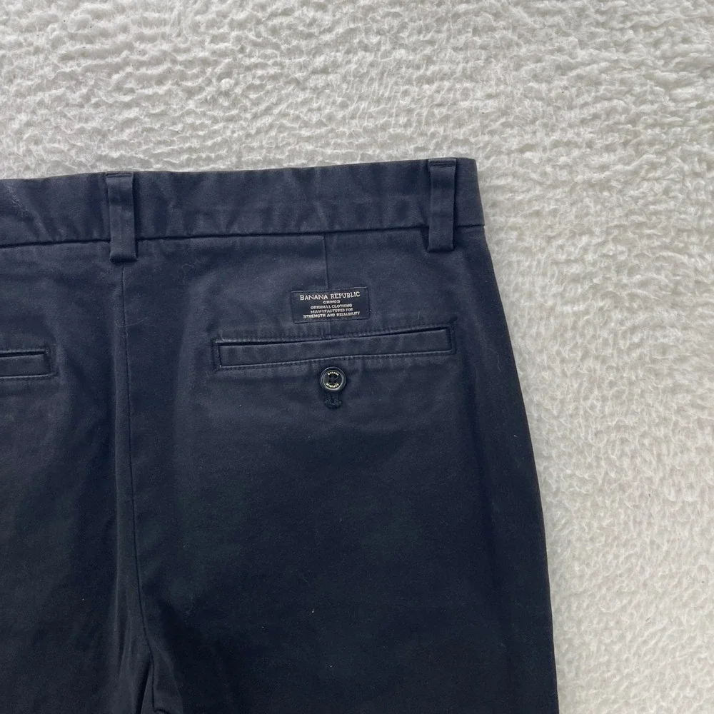 Banana Republic Chino Pants Mens 32x30 Black Aiden Slim Fit Preppy Office Luxury